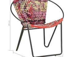 Circle Chair Multicolours Chindi Fabric