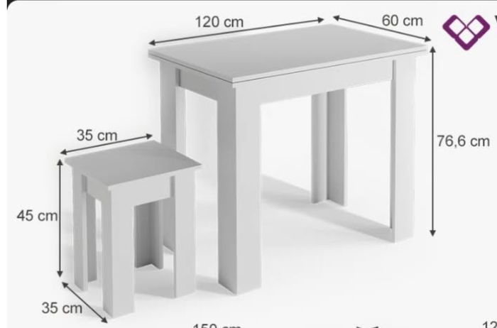 Corner dining bench set with table and stool