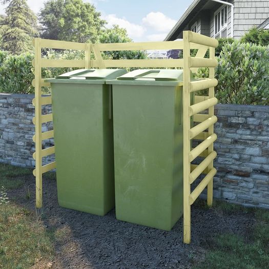 Double Bin Shed Green 140x80x150 cm Impregnated Pinewood