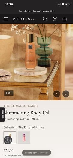 New RITUALS The Ritual of Yozakura and The Ritual of Karma Shimmering Body Oils