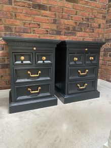 Pair of Rustic Mexican Pine Bedside Lockers