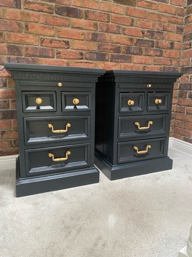 Pair of Rustic Mexican Pine Bedside Lockers