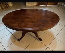 antique round wooden table