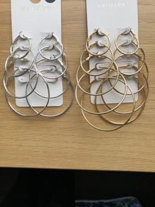 Hoop earrings gold and silver