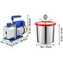3 CFM 1/4HP Vacuum Pump & 13L Vacuum Chamber Kit for HVAC A/C Refrigeration Image 6