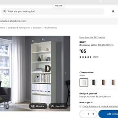 White Ikea billy bookcase.