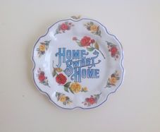 Vintage 60s Lovely HOME SWEET HOME Melamine plate Made in Italy