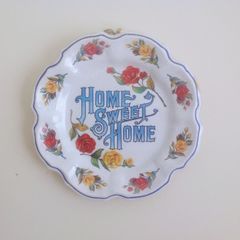 Vintage 60s Lovely HOME SWEET HOME Melamine plate Made in Italy