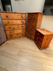 pine chest of drawers and locker