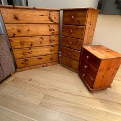 pine chest of drawers and locker