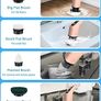 Electric Spin Scrubber, 360 Cordless Powerful Scrub Brush for Cleaning Bathroom, Kitchen, Shower Tub and Floor Tile with Adjustable Extension Long Handle and 8 Replaceable Rotating Brush Heads(Rose) Image 4