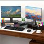 Dual Monitor Stand Riser, Metal Monitor Desk Accessories with Drawer and 2 Pen Holder, Adjustable Length and Angle - Computer Monitor Stand for Screen, Computer, Printer (Metal Black) Image 5