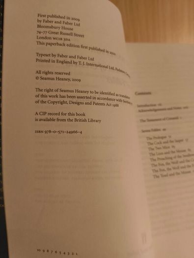 Robert Henryson "The Testament of Cresseid & Seven Fables" Translated by Seamus Heaney