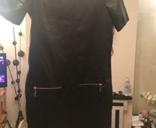 NEXT Black PVC Front Dress Short Sleeves Size 8 UK ...NOW REDUCED