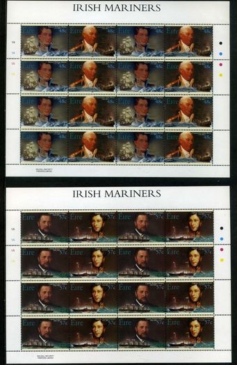 2003 Ireland Irish Mariners Commemorative Stamp Sheetlet plate 1A1A1A1A Mint Never Hinged (MNH)