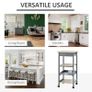 Multi-tier Rolling Kitchen Trolley Serving Cart with 3-Bottle Wine Rack, 1 Drawer, 1 Tray Image 5