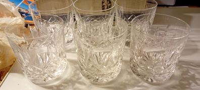 Six Vintage Waterford Crystal Whiskey Tumblers