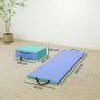 Portable Foldable Gymnastics Mat, Thick 4-Panel Sports Mat with Handles, 180 x 60 x 5 cm, Green and Purple Image 4