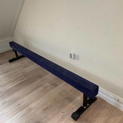 Cannons UK Solid 8ft Blue Gymnastics Beams with Adjustable Legs and Wheels