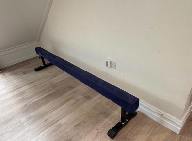 Cannons UK Solid 8ft Blue Gymnastics Beams with Adjustable Legs and Wheels