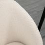 2-piece set dining chairs, upholstered chairs with fabric cover, kitchen chairs with steel legs, curved backrest, Cream White Image 5