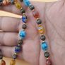 Vintage Venetian Style Tiny Floral Glass & Old Brass Beads Necklace 24 inches Image 4