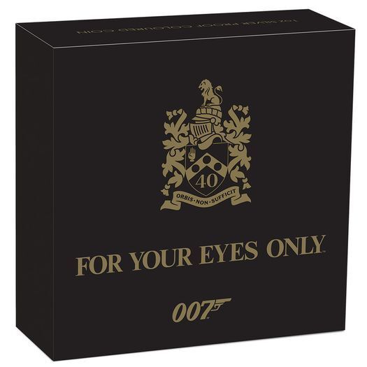 2021 Tuvalu 1 Oz Silver Coin James Bond For Your Eyes Only. Proof. (CoA + Original Box)