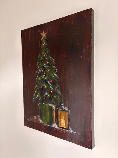 Christmas theme 2026 acrylic canvas painting