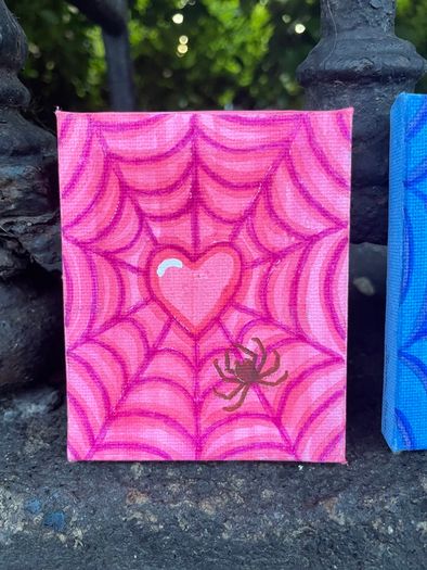 Mini Art - Original Spider Web Art Canvas