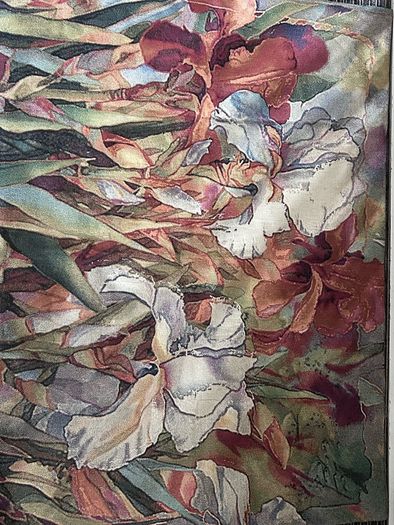 Beautiful tapestry with irises