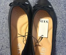 Yours Wide Fit Black Ballerina Pumps size 8EEE