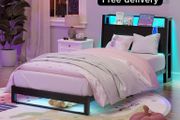Single Bed with Charging Station and LED