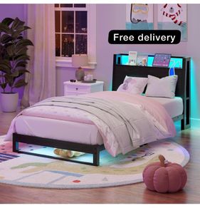 Single Bed with Charging Station and LED