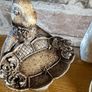 New bespoke 15cm high Jeeves the hare butler with tray and dried moss Image 8