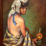 Vintage Signed Oil Painting on Canvas | Framed Portrait Art M. Mormand Image 2