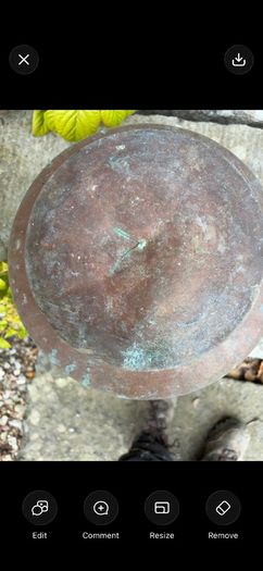 Vintage Copper Planter with Ring Handles