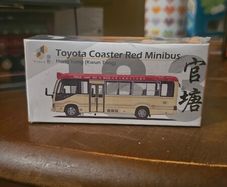 toyota coaster red minibus