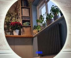 LED Bathroom Mirror Round Speakers Fog Free