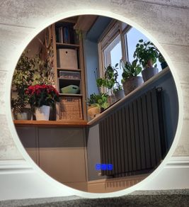 LED Bathroom Mirror Round Speakers Fog Free