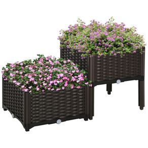 2 Raised Outdoor Garden Planters