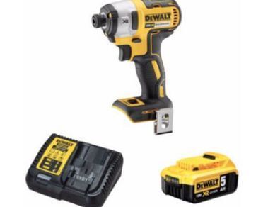 Dewalt DCF887 18V XR 3 Speed Brushless Impact Driver, 1 x 5.0Ah Li-ion Battery & DCB115 Charger