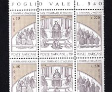 1974 Vatican City 7th Centenary of the Death of St. Thomas Aquinas Commemorative Se-tenant Stamps Mint Never Hinged (MNH)