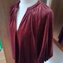 New Next Burgandy Red Velvet Volume Sleeve V Necked Blouse New (14) Image 4