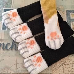 Cute Cat Paw Furniture Socks Floor Protectors Door Handle Covers Set of 5