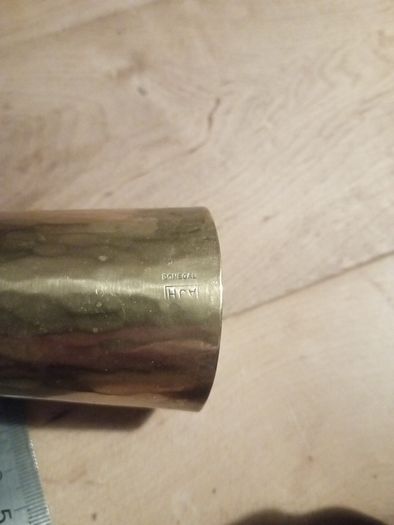 Arts & Crafts Brass & Copper Large Mushroom Shaped Salt & Pepper Shakers (Donegal, Makers Stamp)
