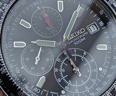 Watch Seiko Chronograph Pilot. Black.