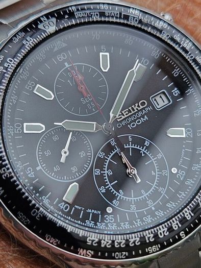 Watch Seiko Chronograph Pilot. Black.