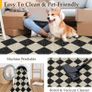 Rugs Living Room Area Rug 200x300cm Black Bedroom Large Checkered Carpet Washable Non Slip Lounge Office Dining Room Soft Low Pile Modern Geometric Carpets Image 5