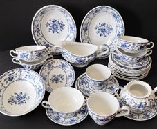 A Set of Johnson Brothers Blue Bird Pattern Earthenware Tableware