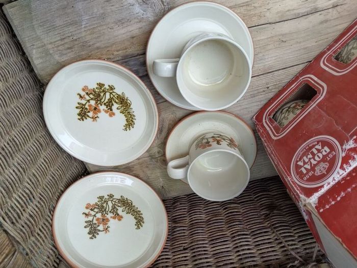 vintage tea set, boxed vintage tea set, vintage tea cups